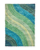 Samba Teal Wave Shaggy Rug