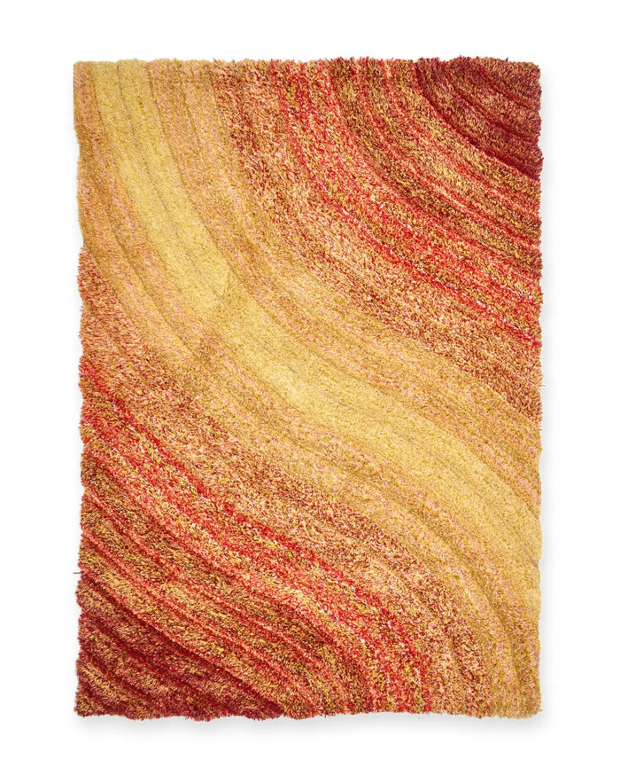 Samba Terracotta Wave Shaggy Rug