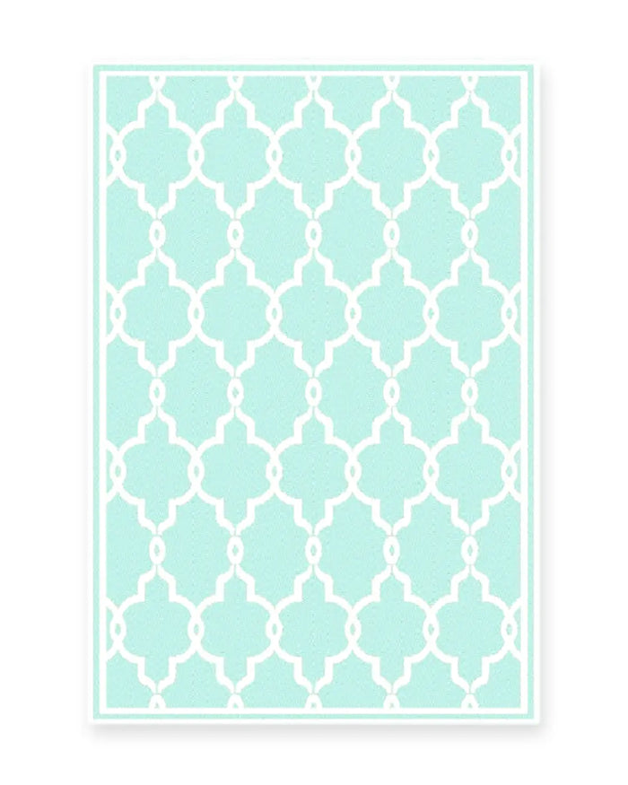 Seville Aqua Moroccan Tile Outdoor Rug