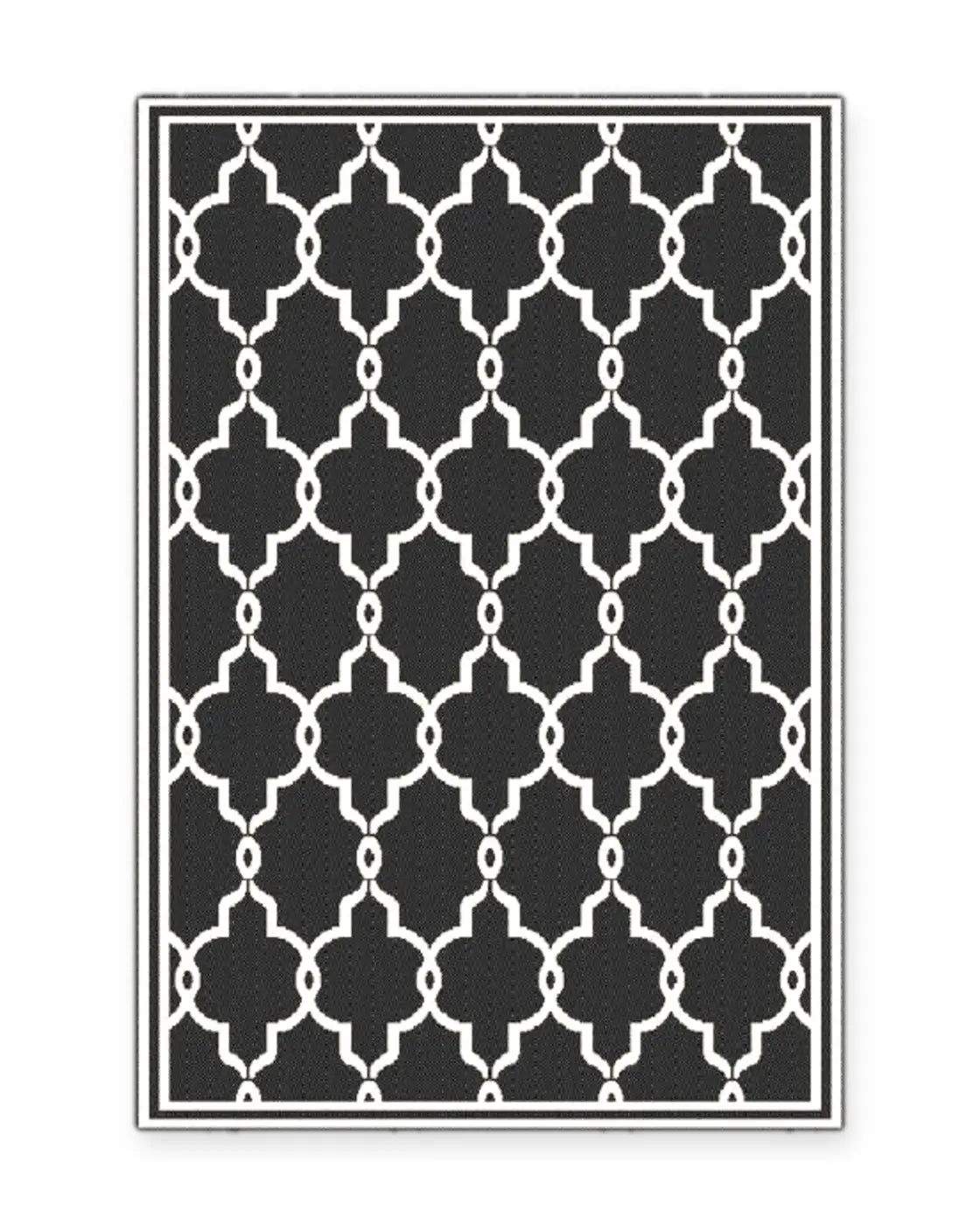 Seville Black Moroccan Tile Outdoor Rug