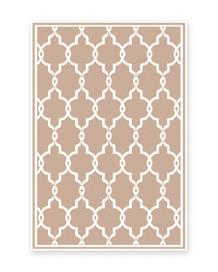 Seville Taupe Moroccan Tile Outdoor Rug