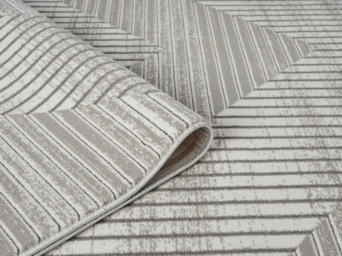 Tamar Grey Textured Diamond Rug