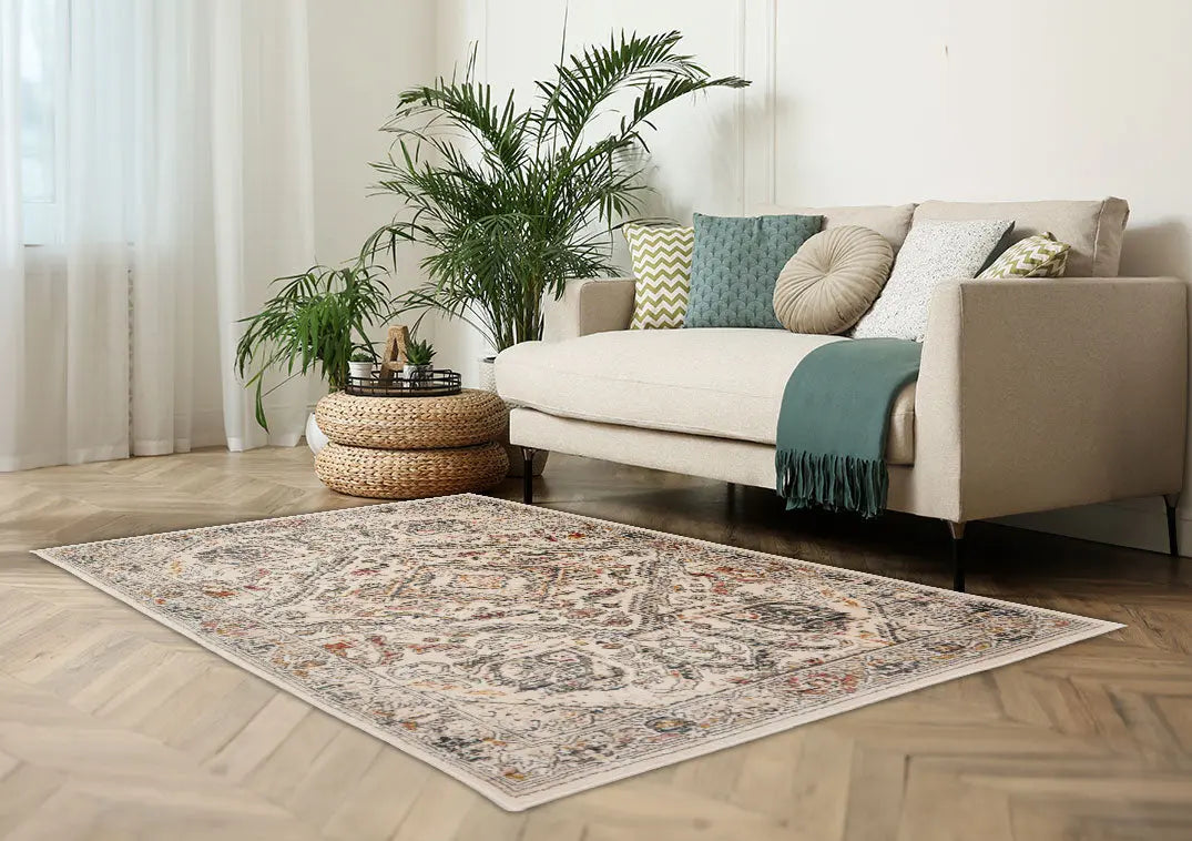Teasel Cream Vintage Medallion Rug