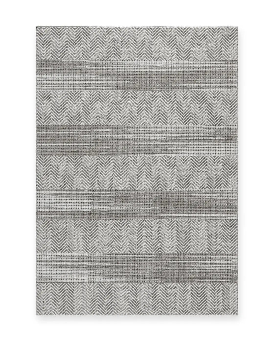 Tees Grey Textured Chevron Rug
