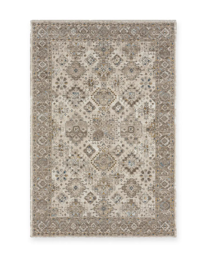 Tetbury Cream & Brown Distressed Vintage Rug