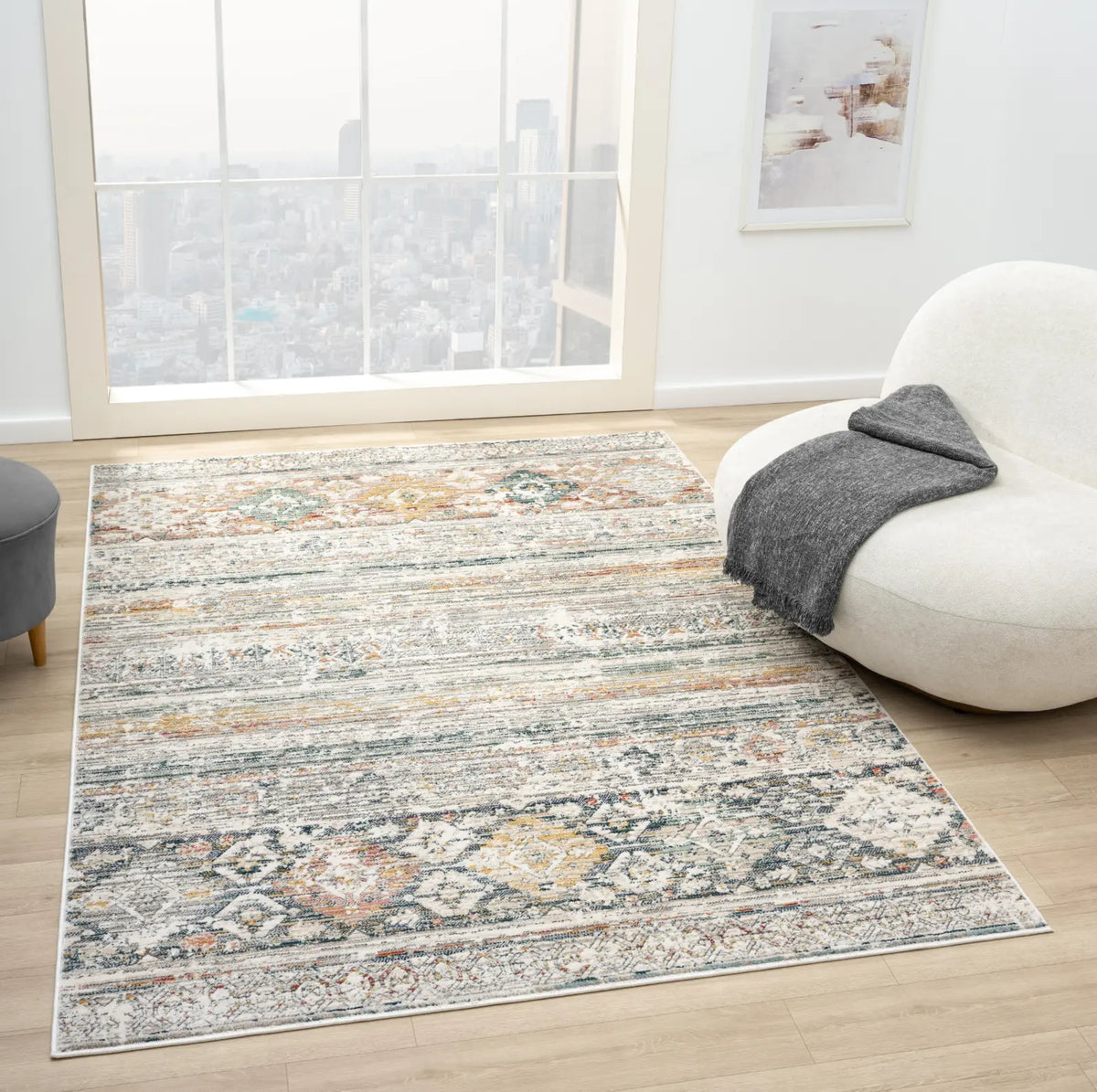Thistle Multicolour Kilim Style Rug