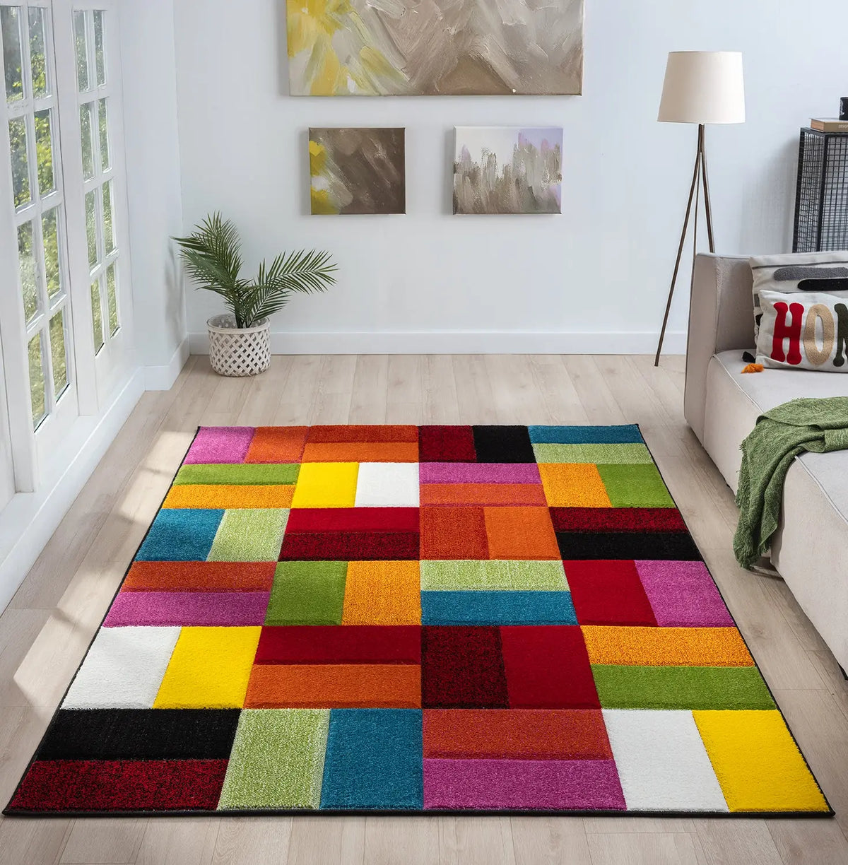 Toucan Rainbow Colour Block Rug