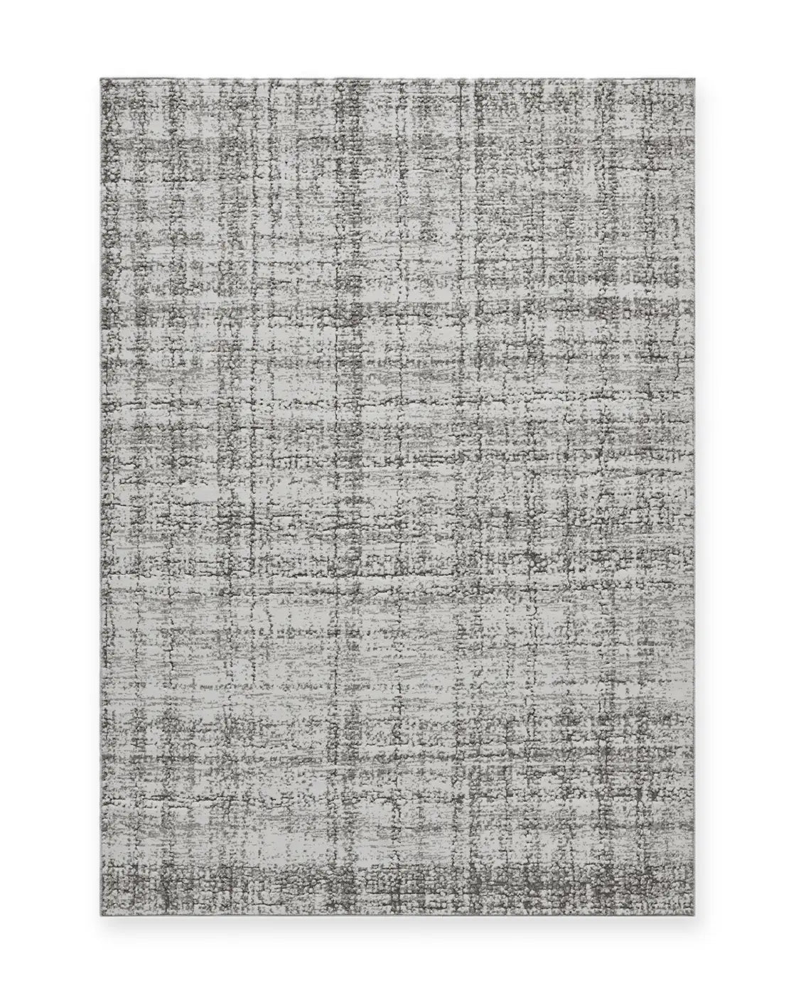 Tweed Grey Textured Check Rug