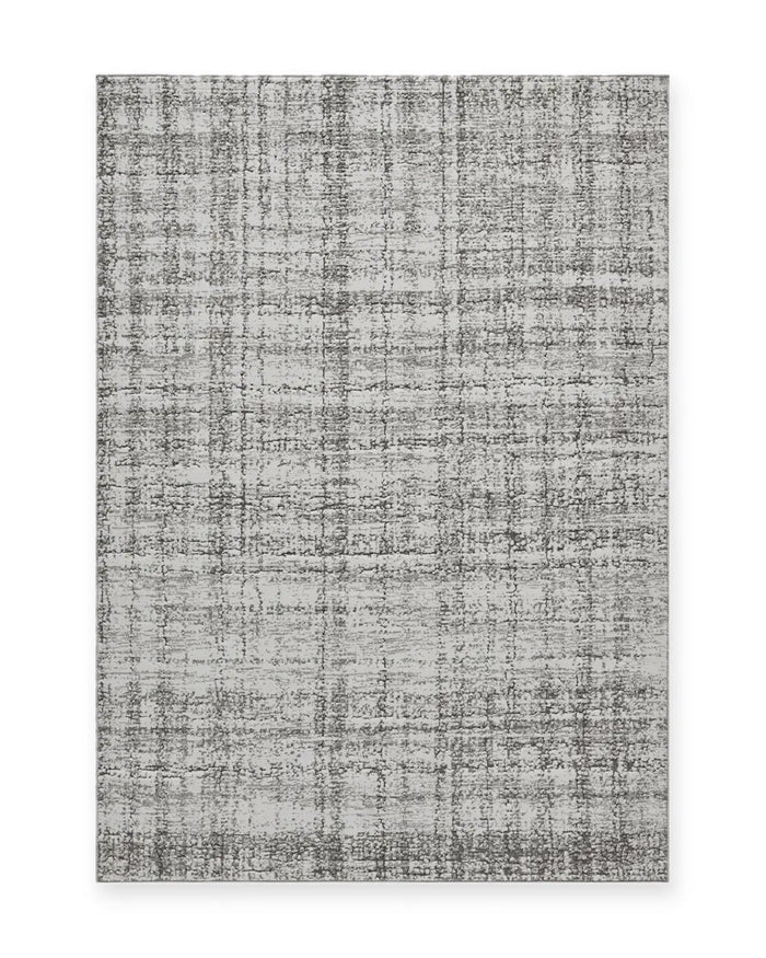 Tweed Grey Textured Check Rug