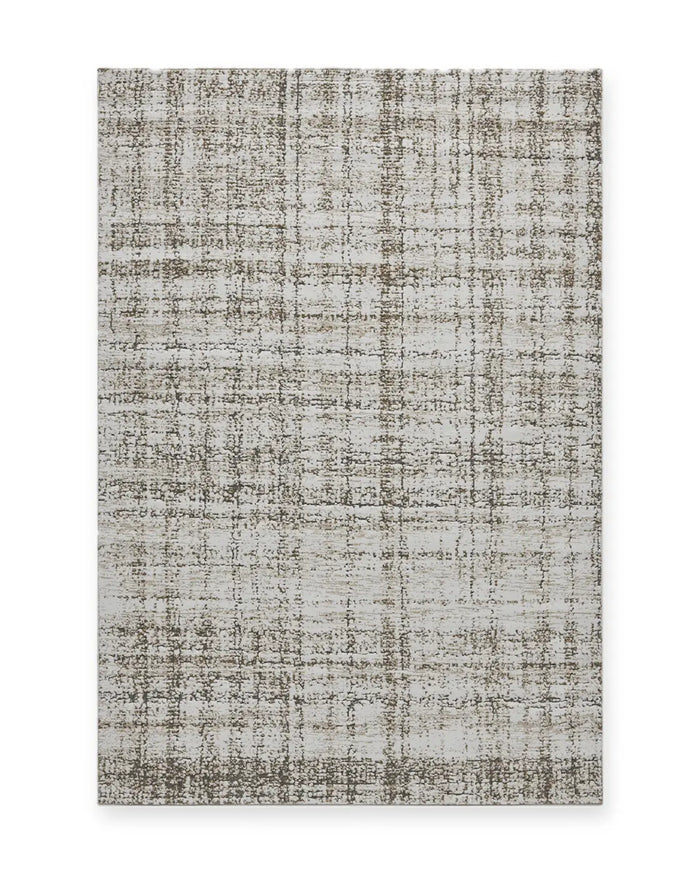 Tweed Natural Textured Check Rug