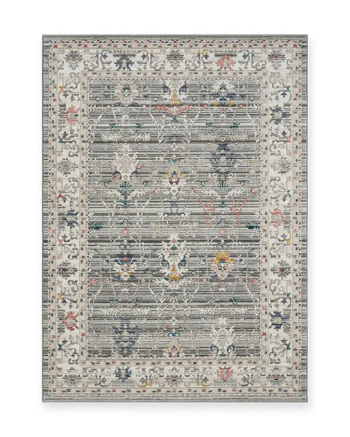 Willow Grey Vintage Floral Rug