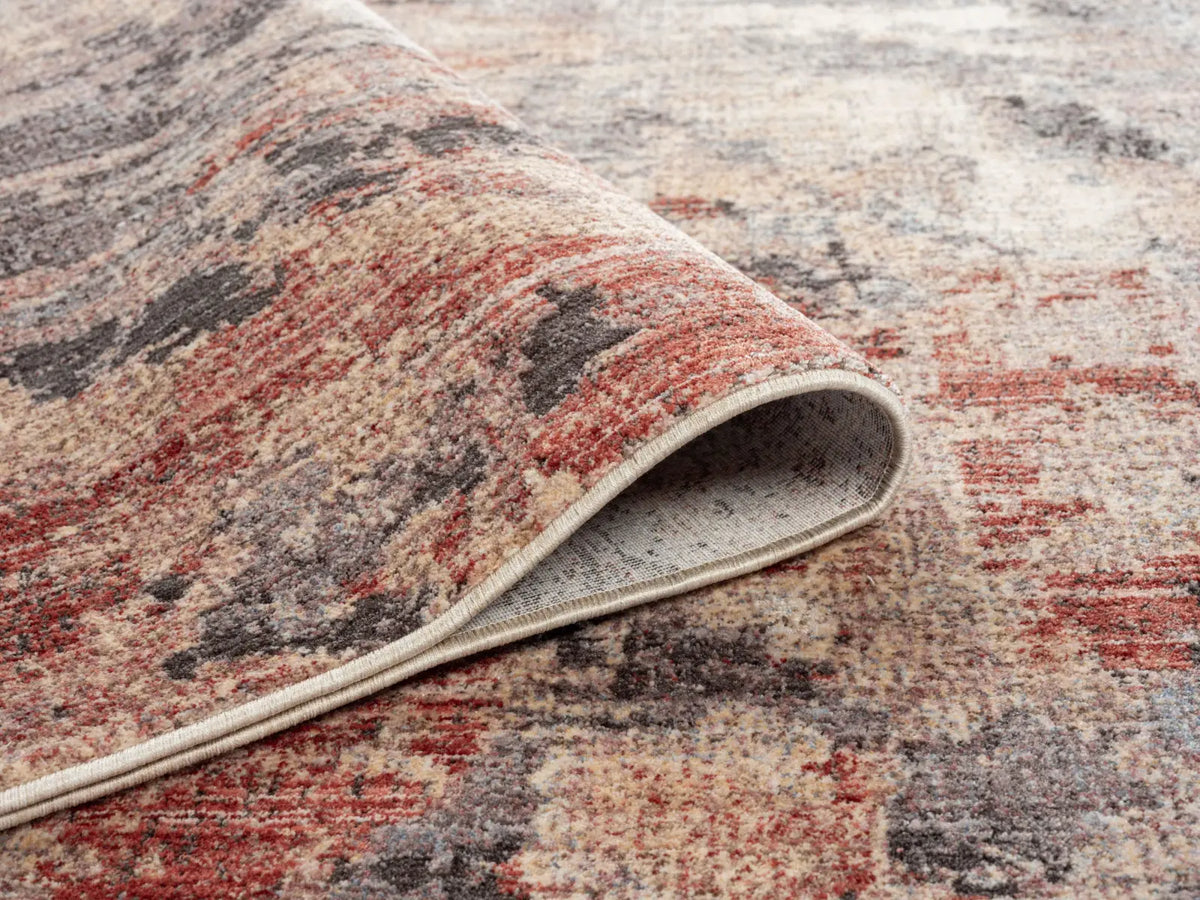 Winifred Charcoal & Rose Distressed Abstract Rug