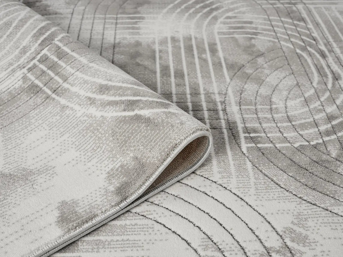 Wye Grey Textured Arch Rug